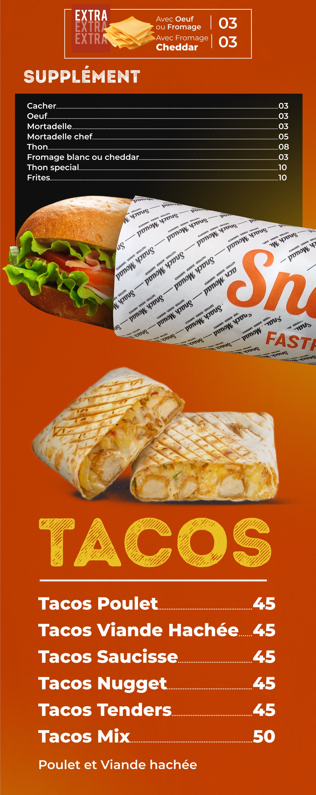 Snack Mouad - menu