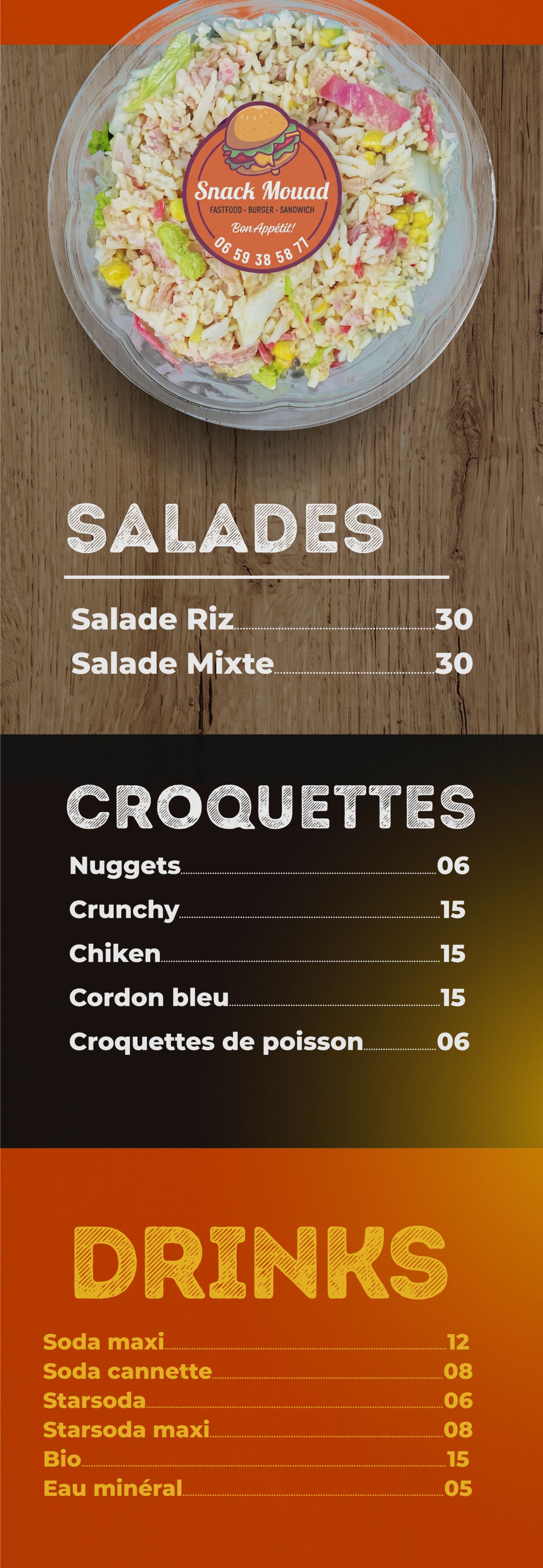 Snack Mouad - menu